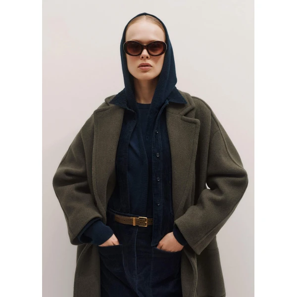 Me and Em Cashmere Drop Shoulder Box Crop Hoody Knit, view 7