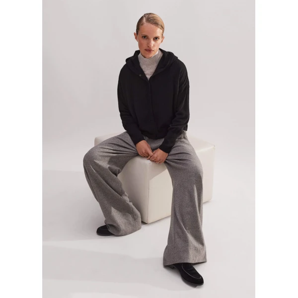 Me and Em Cashmere Drop Shoulder Box Crop Hoody Knit, view 7