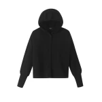 Me and Em Cashmere Drop Shoulder Box Crop Hoody – luxury British Black in Me and Em exclusively at Coveti