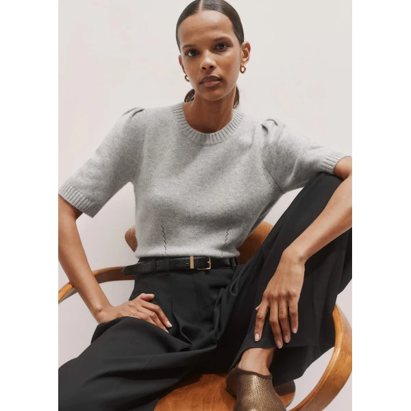 Me and Em Cashmere Feminine Sleeve Tee Top, view 2