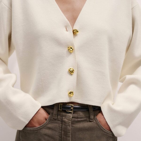 Me + Em Cocktail Cardigan – luxury British Ivory in Me and Em exclusively at Coveti