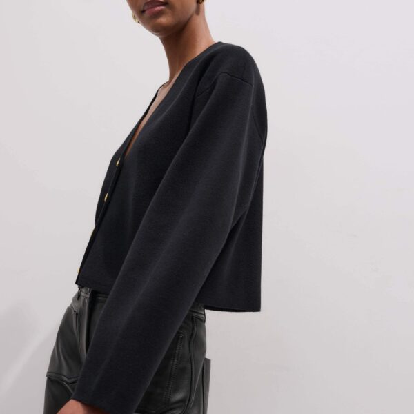 Me + Em Cocktail Cardigan – luxury British Black in Me and Em exclusively at Coveti