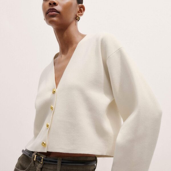 Me and Em Cocktail Cardigan – luxury British Ivory in Me and Em exclusively at Coveti
