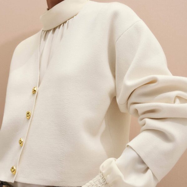 Me and Em Cocktail Cardigan – luxury British Ivory in Me and Em exclusively at Coveti