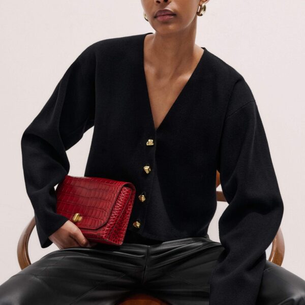 Me + Em Cocktail Cardigan – luxury British Black in Me and Em exclusively at Coveti