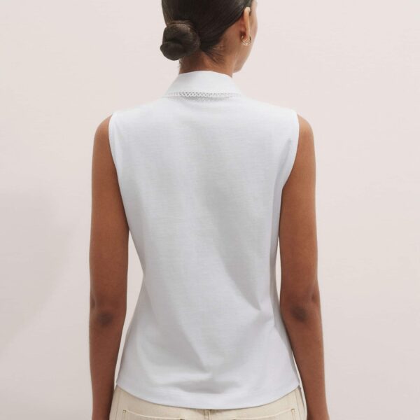 Me + Em Collared Layering Tank – luxury British White in Me and Em exclusively at Coveti