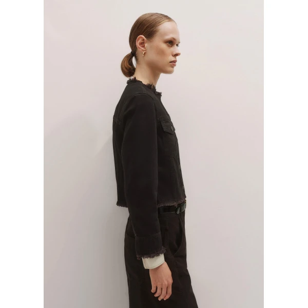 Me and Em Collarless Fray Jacket, view 3
