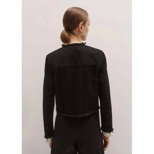 Me and Em Collarless Fray Jacket, view 4