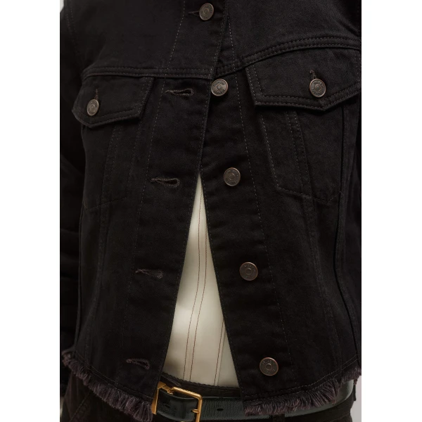 Me and Em Collarless Fray Jacket, view 6