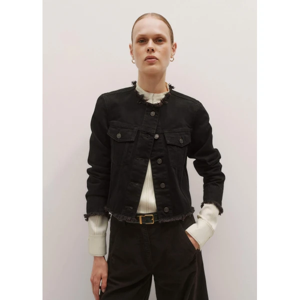 Me and Em Collarless Fray Jacket, view 6