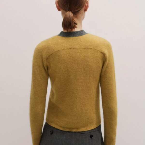 Me and Em Contrast Cardigan – luxury British Grey in Me and Em exclusively at Coveti