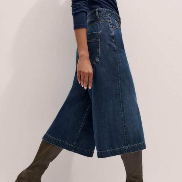 Me and Em Crease-Front Culotte – luxury British Blue in Me and Em exclusively at Coveti