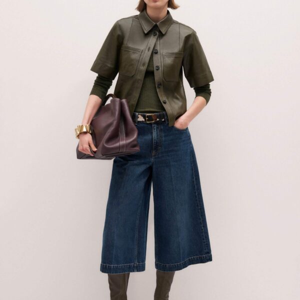 Me and Em Crease-Front Culotte – luxury British Blue in Me and Em exclusively at Coveti