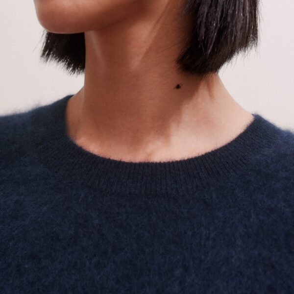 Me + Em Crop Knit Tee – luxury British Blue in Me and Em exclusively at Coveti