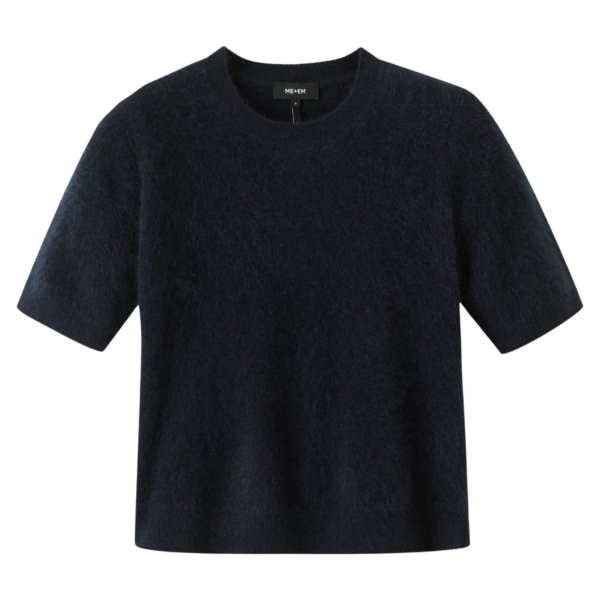 Me and Em Crop Knit Tee – luxury British Blue in Me and Em exclusively at Coveti