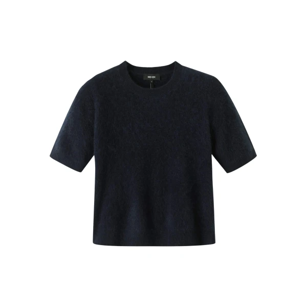 Me and Em Crop Knit Tee – luxury British Blue in Me and Em exclusively at Coveti