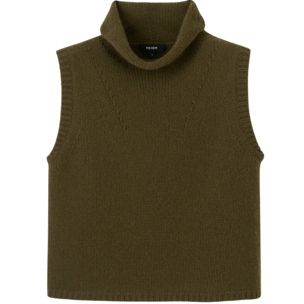 Me and Em Crop Sweater Vest – luxury British Green in Me and Em exclusively at Coveti