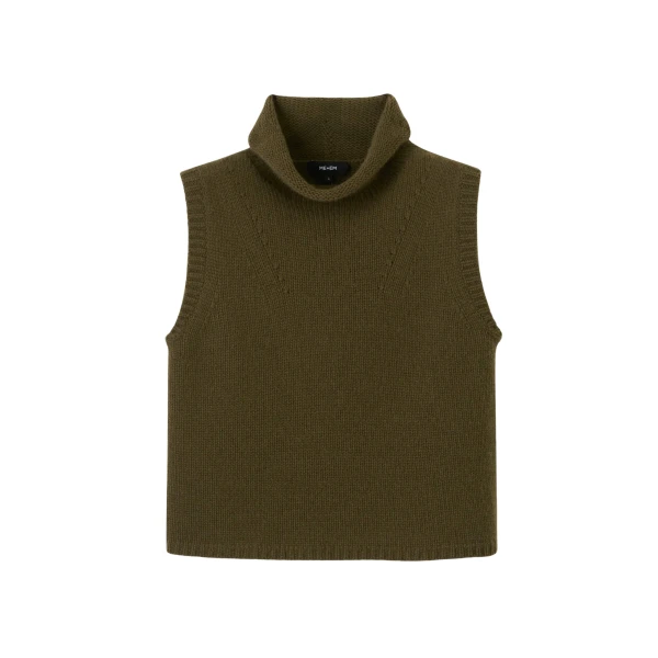 Me and Em Crop Sweater Vest – luxury British Green in Me and Em exclusively at Coveti