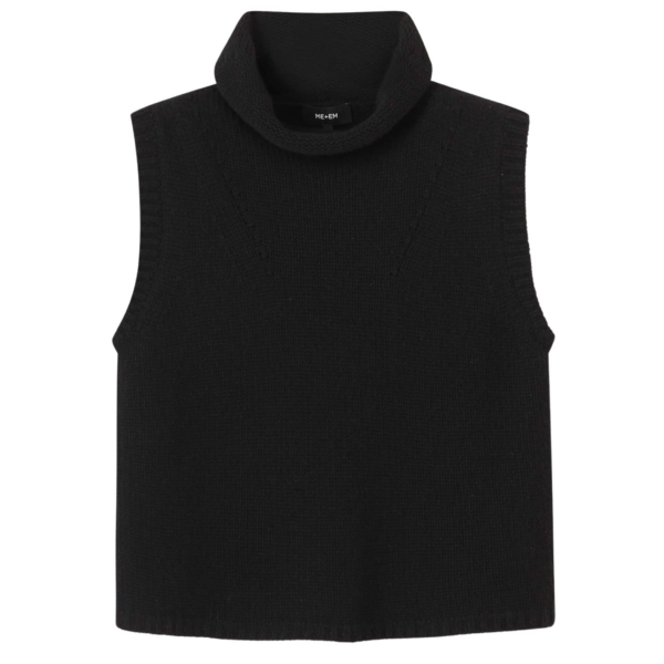 Me and Em Crop Sweater Vest – luxury British Black in Me and Em exclusively at Coveti