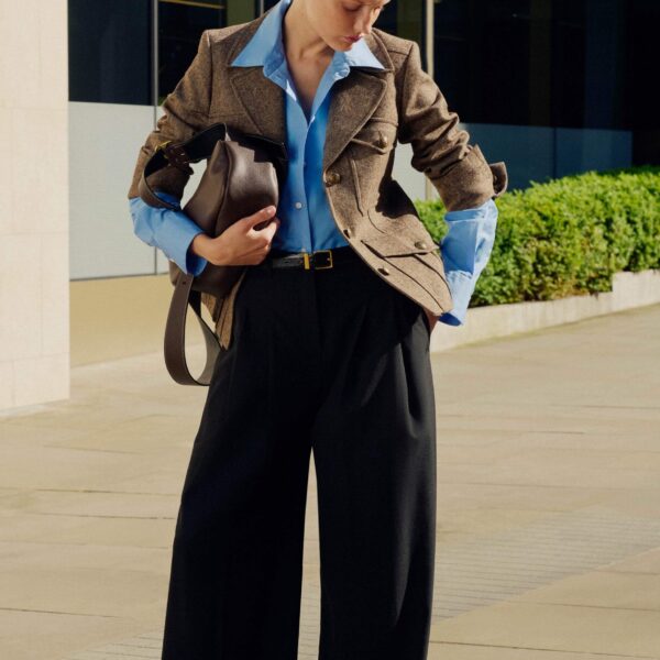 Me and Em Curved Hem Shirt – luxury British Blue in Me and Em exclusively at Coveti
