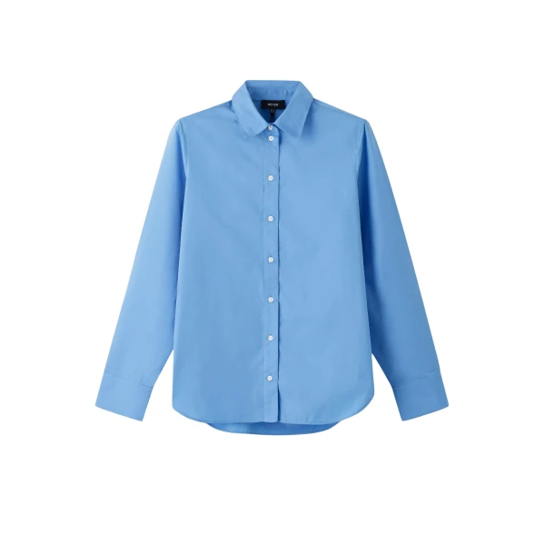 Me and Em Curved Hem Shirt – luxury British Blue in Me and Em exclusively at Coveti