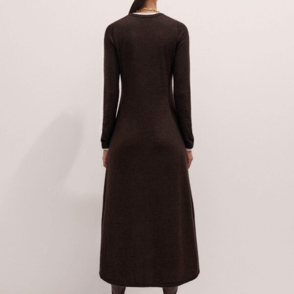 Me + Em Double-Layer Knit Dress – luxury British Brown in Me and Em exclusively at Coveti