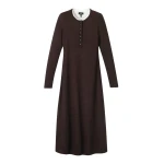 Me and Em Double-Layer Knit Dress – luxury British Brown in Me and Em exclusively at Coveti