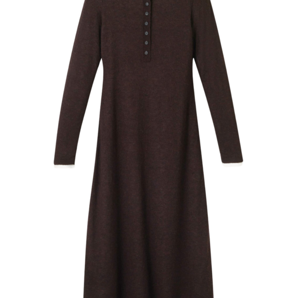 Me and Em Double-Layer Knit Dress – luxury British Brown in Me and Em exclusively at Coveti