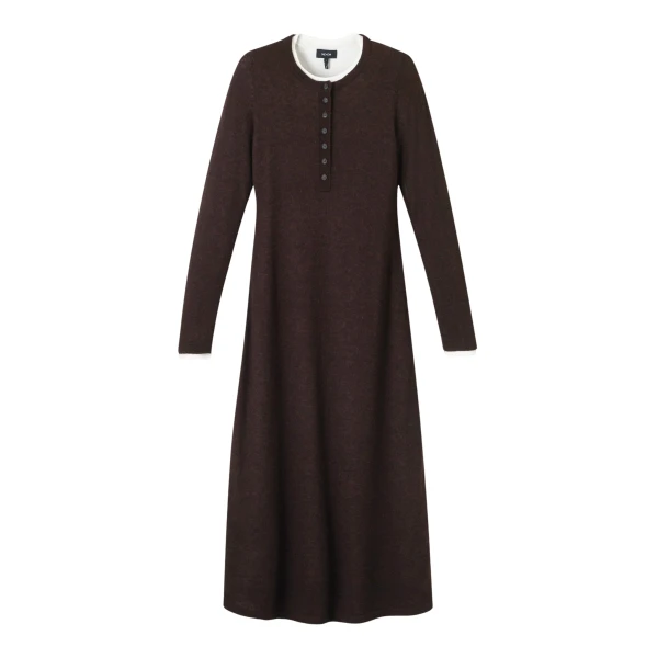 Me and Em Double-Layer Knit Dress – luxury British Brown in Me and Em exclusively at Coveti