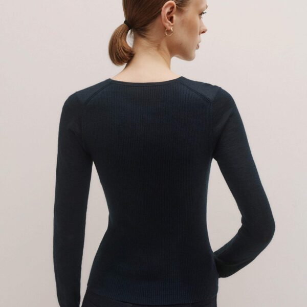 Me and Em Draped Knit Top – luxury British Blue in Me and Em exclusively at Coveti