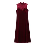 Me and Em Embroidered Midi Dress – luxury British Red in Me and Em exclusively at Coveti