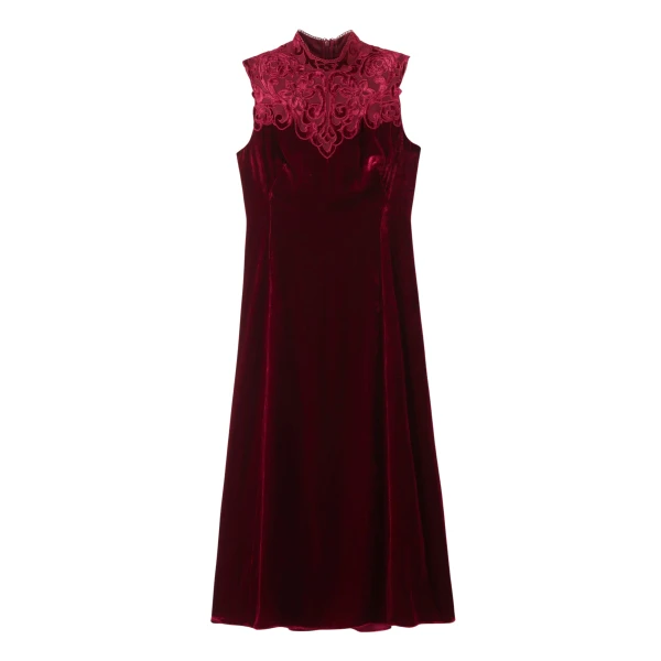Me and Em Embroidered Midi Dress – luxury British Red in Me and Em exclusively at Coveti