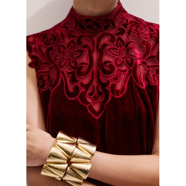Me and Em Embroidered Midi Dress, view 5