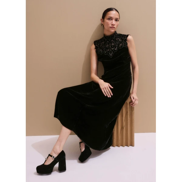 Me and Em Embroidered Midi Dress, view 6