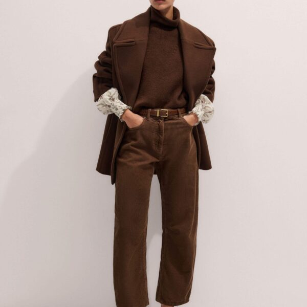 Me and Em Engineered-Leg Pant – luxury British Brown in Me and Em exclusively at Coveti