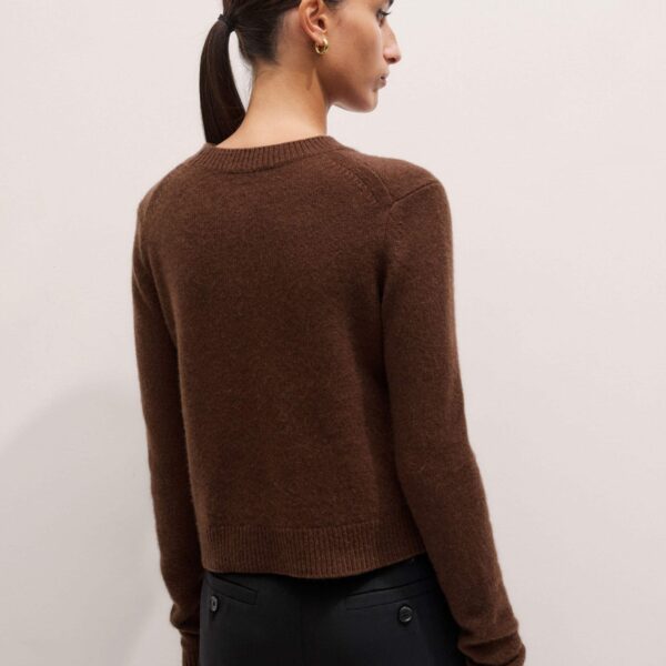 Me and Em Essential Crew Sweater – luxury British Brown in Me and Em exclusively at Coveti