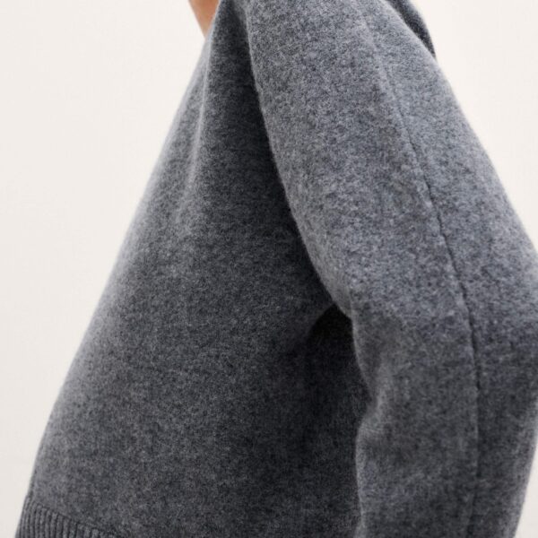 Me and Em Felted Knit Sweatshirt – luxury British Grey in Me and Em exclusively at Coveti