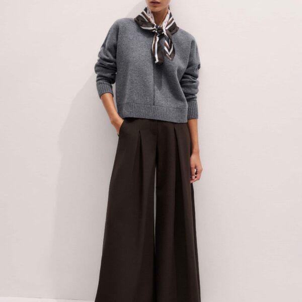 Me and Em Felted Knit Sweatshirt – luxury British Grey in Me and Em exclusively at Coveti