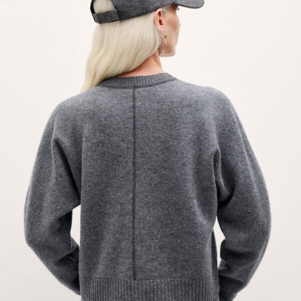 Me and Em Felted Knit Sweatshirt – luxury British Grey in Me and Em exclusively at Coveti