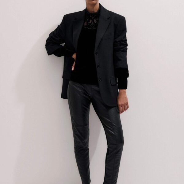 Me and Em Fluid Embroidered Top – luxury British Black in Me and Em exclusively at Coveti