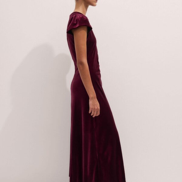 Me + Em Fluid Maxi Dress – luxury British Red in Me and Em exclusively at Coveti