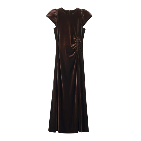 Me and Em Fluid Maxi Dress – luxury British Brown in Me and Em exclusively at Coveti