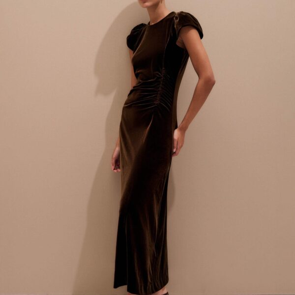 Me and Em Fluid Maxi Dress – luxury British Brown in Me and Em exclusively at Coveti
