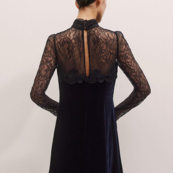 Me + Em Fluid Mini Dress – luxury British Black in Me and Em exclusively at Coveti