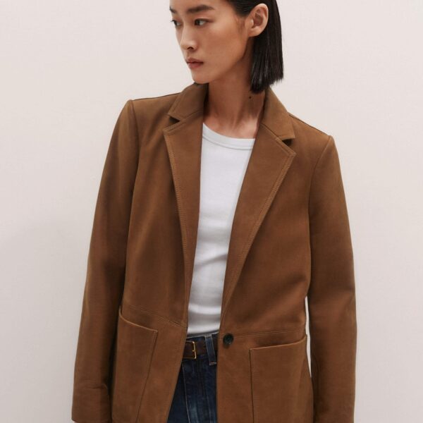 Me + Em Forever Blazer – luxury British Brown in Me and Em exclusively at Coveti