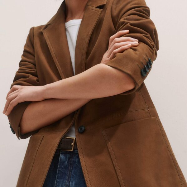 Me and Em Forever Blazer – luxury British Brown in Me and Em exclusively at Coveti