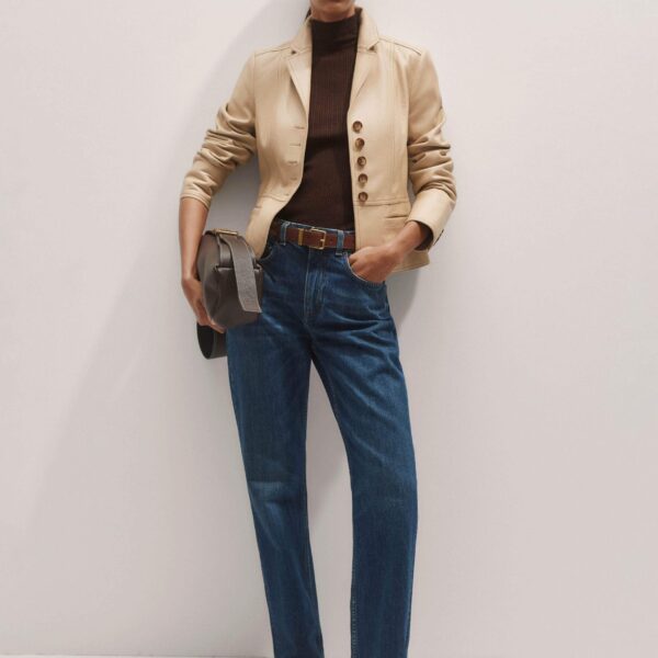 Me and Em Full-Length Straight Jean – luxury British Blue in Me and Em exclusively at Coveti
