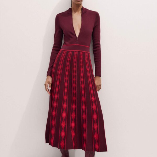 Me and Em Half Zip Maxi Dress – luxury British Red in Me and Em exclusively at Coveti
