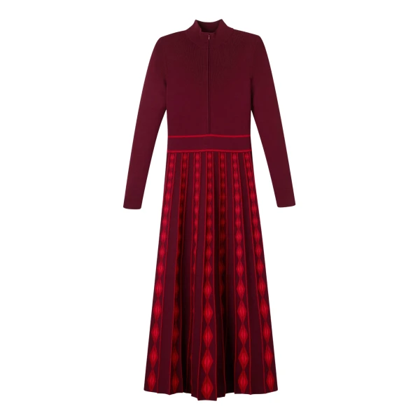 Me and Em Half Zip Maxi Dress – luxury British Red in Me and Em exclusively at Coveti