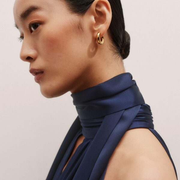 Me + Em Halterneck Top + Tie – luxury British Blue in Me and Em exclusively at Coveti